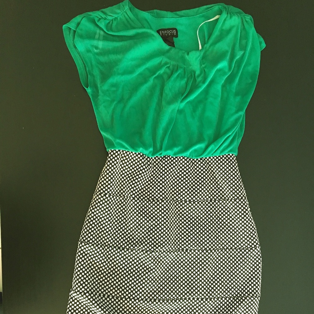 Green and Black Dress